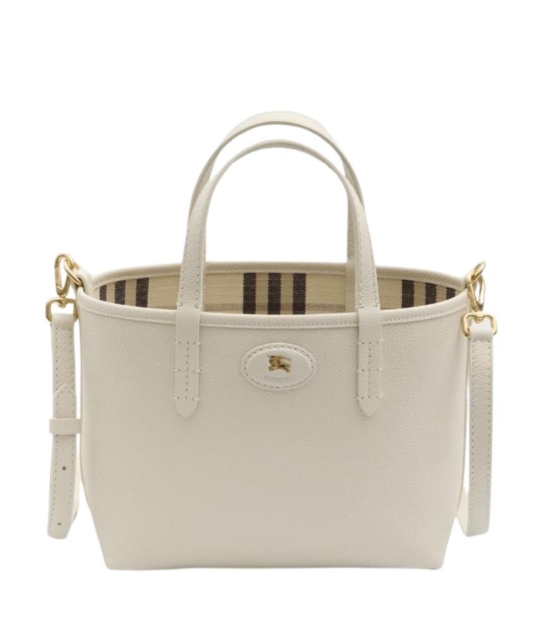 BURBERRY Бежевая кожаная сумка тоут, фото 1