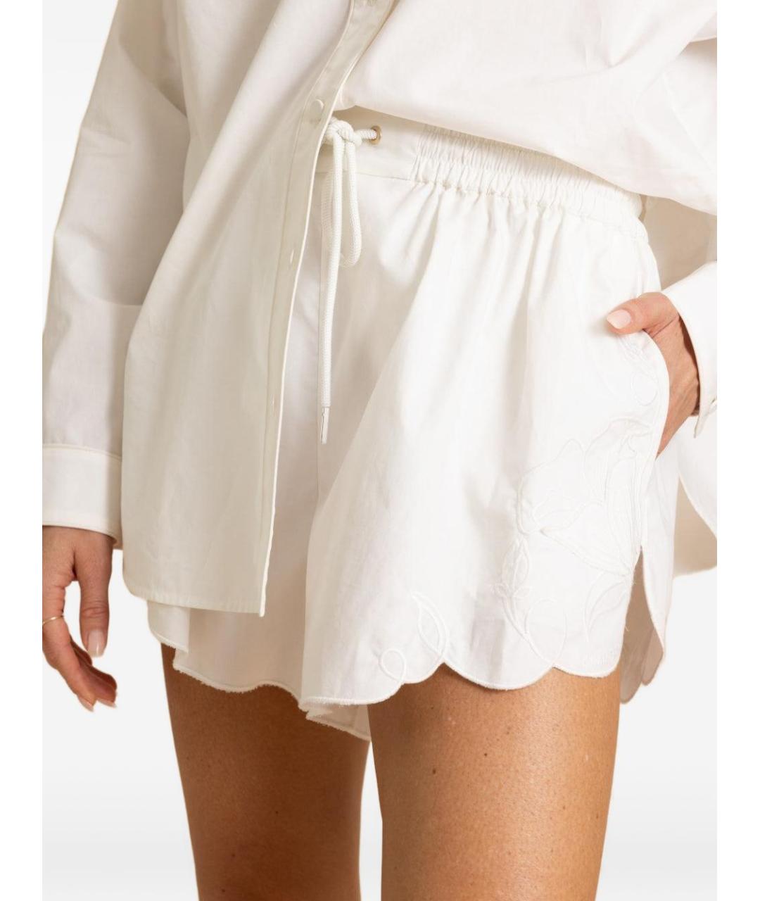 ZIMMERMANN Белые хлопковые шорты, фото 2