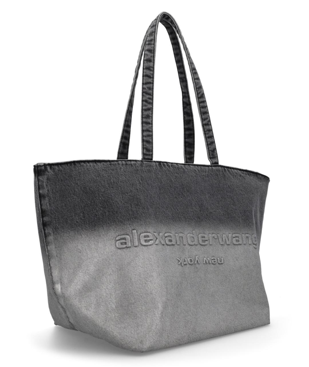 ALEXANDER WANG Серая тканевая сумка тоут, фото 3