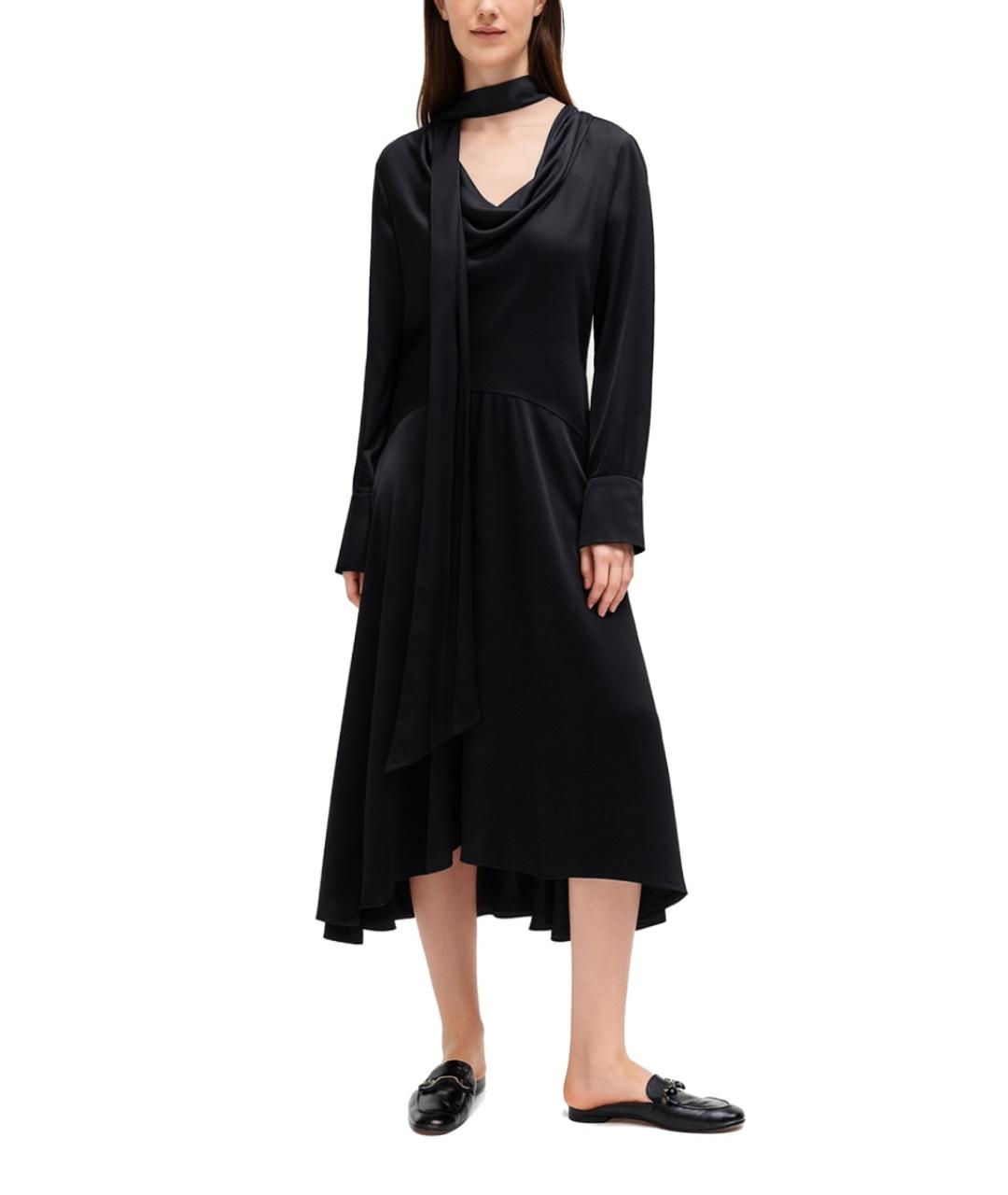 GANNI Черное вискозное повседневное платье, фото 2