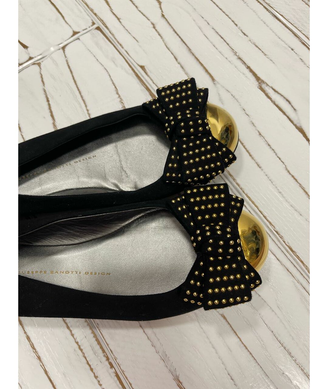 GIUSEPPE ZANOTTI DESIGN Черные нубуковые балетки, фото 7