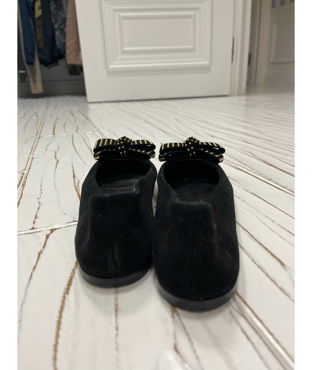 GIUSEPPE ZANOTTI DESIGN Черные нубуковые балетки, фото 5