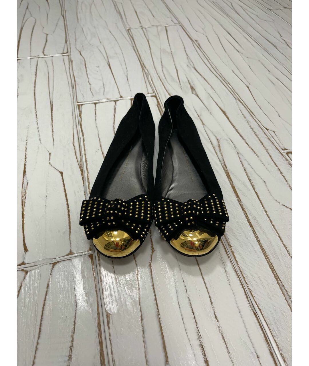 GIUSEPPE ZANOTTI DESIGN Черные нубуковые балетки, фото 2