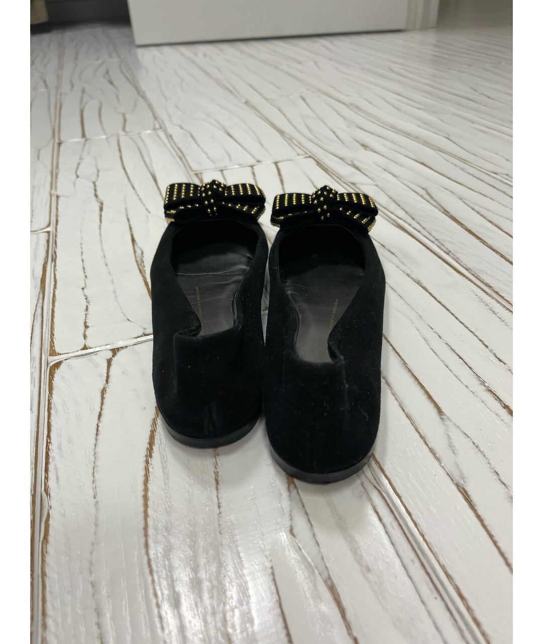 GIUSEPPE ZANOTTI DESIGN Черные нубуковые балетки, фото 4