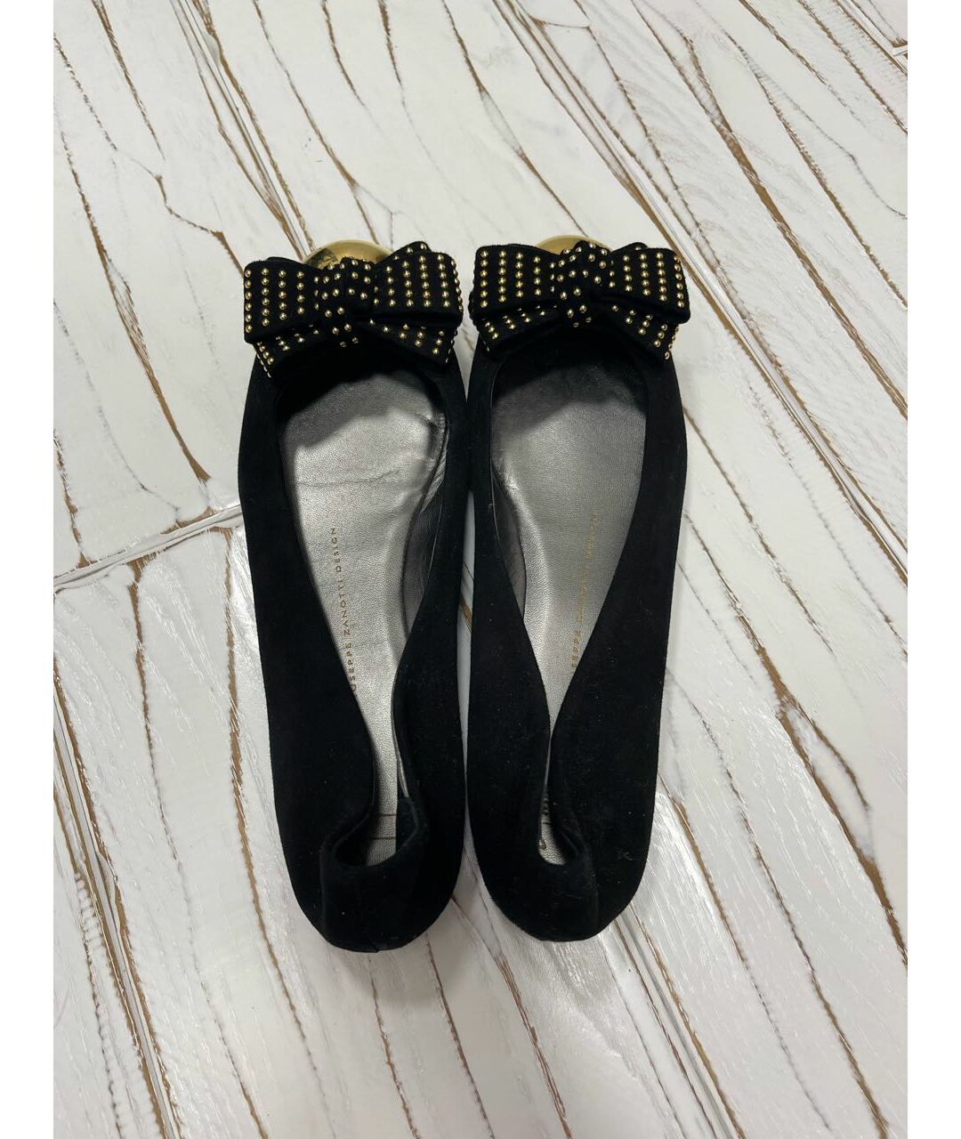 GIUSEPPE ZANOTTI DESIGN Черные нубуковые балетки, фото 3