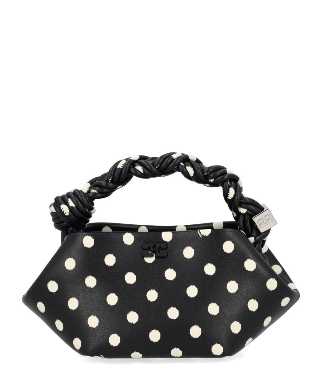 GANNI Черная кожаная сумка с короткими ручками, фото 2