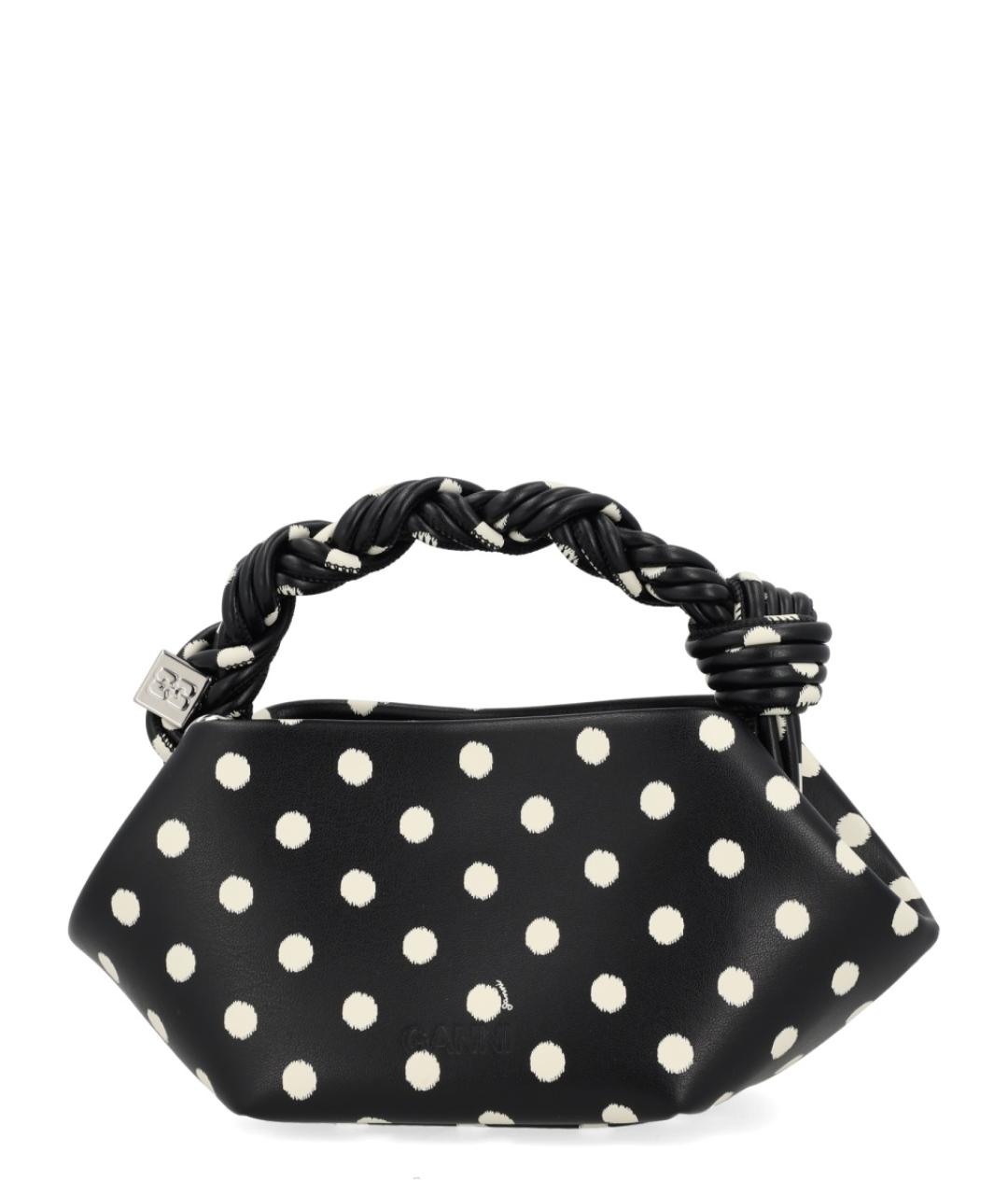 GANNI Черная кожаная сумка с короткими ручками, фото 1