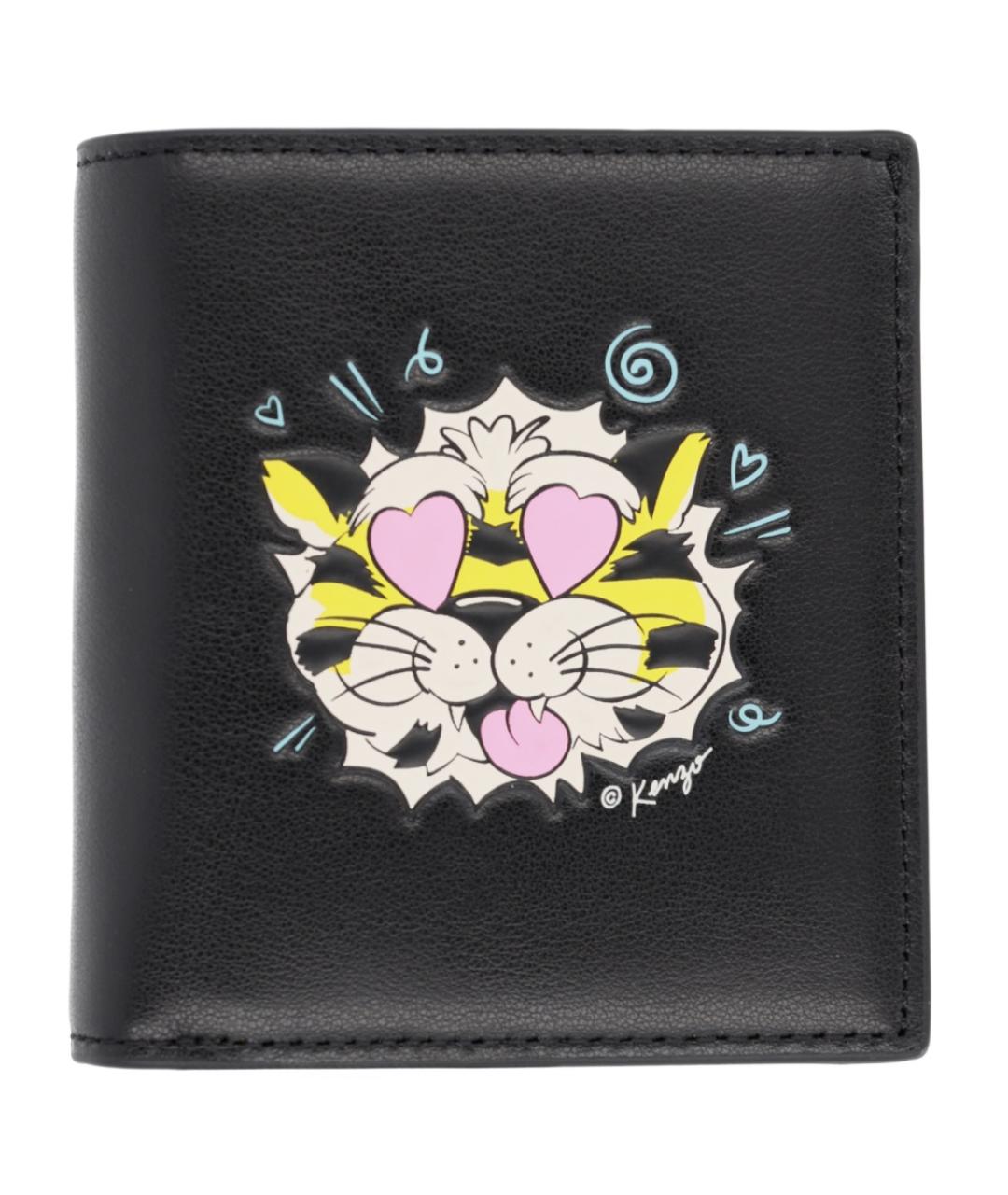 KENZO Черный кожаный кошелек, фото 1