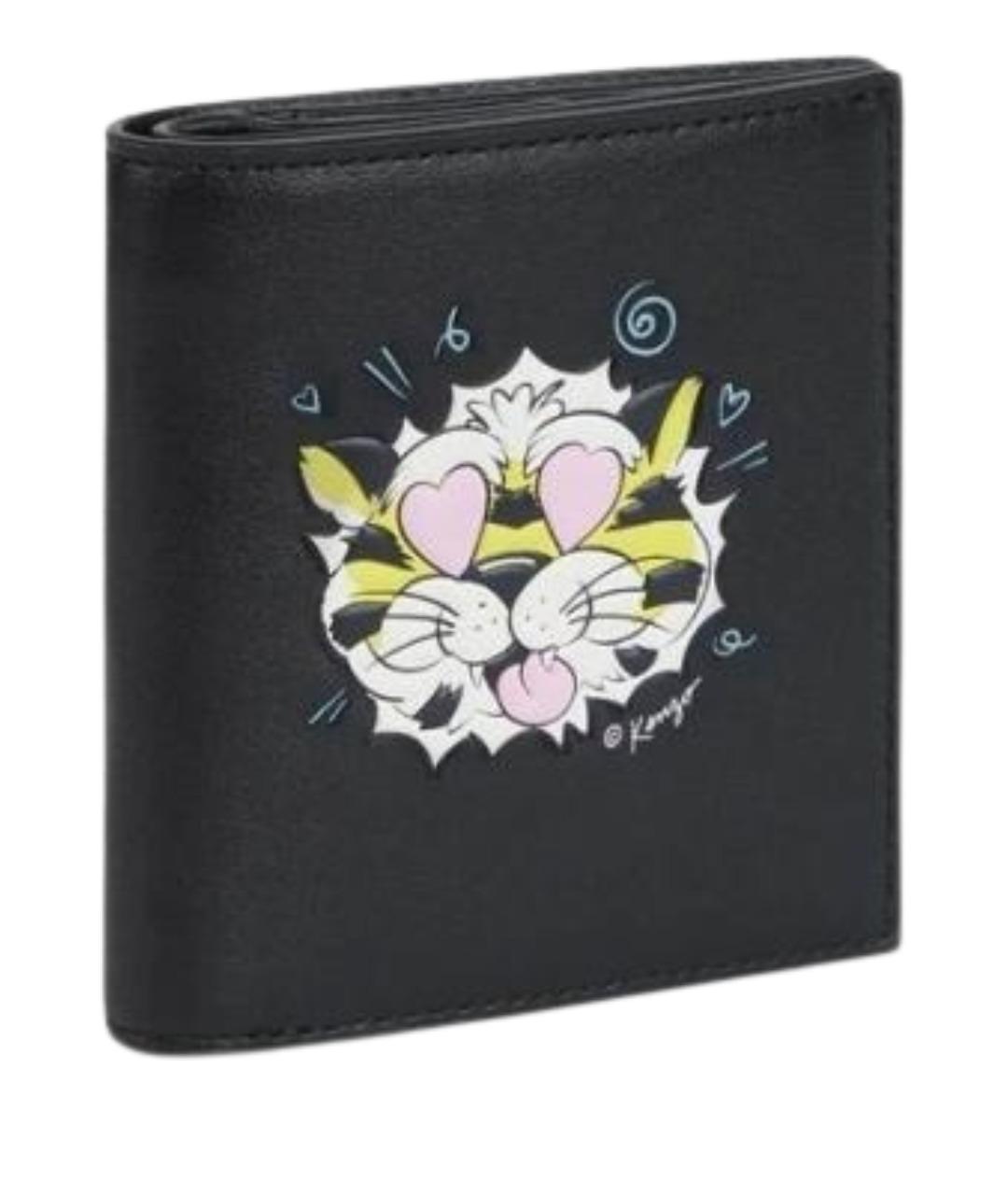 KENZO Черный кожаный кошелек, фото 2