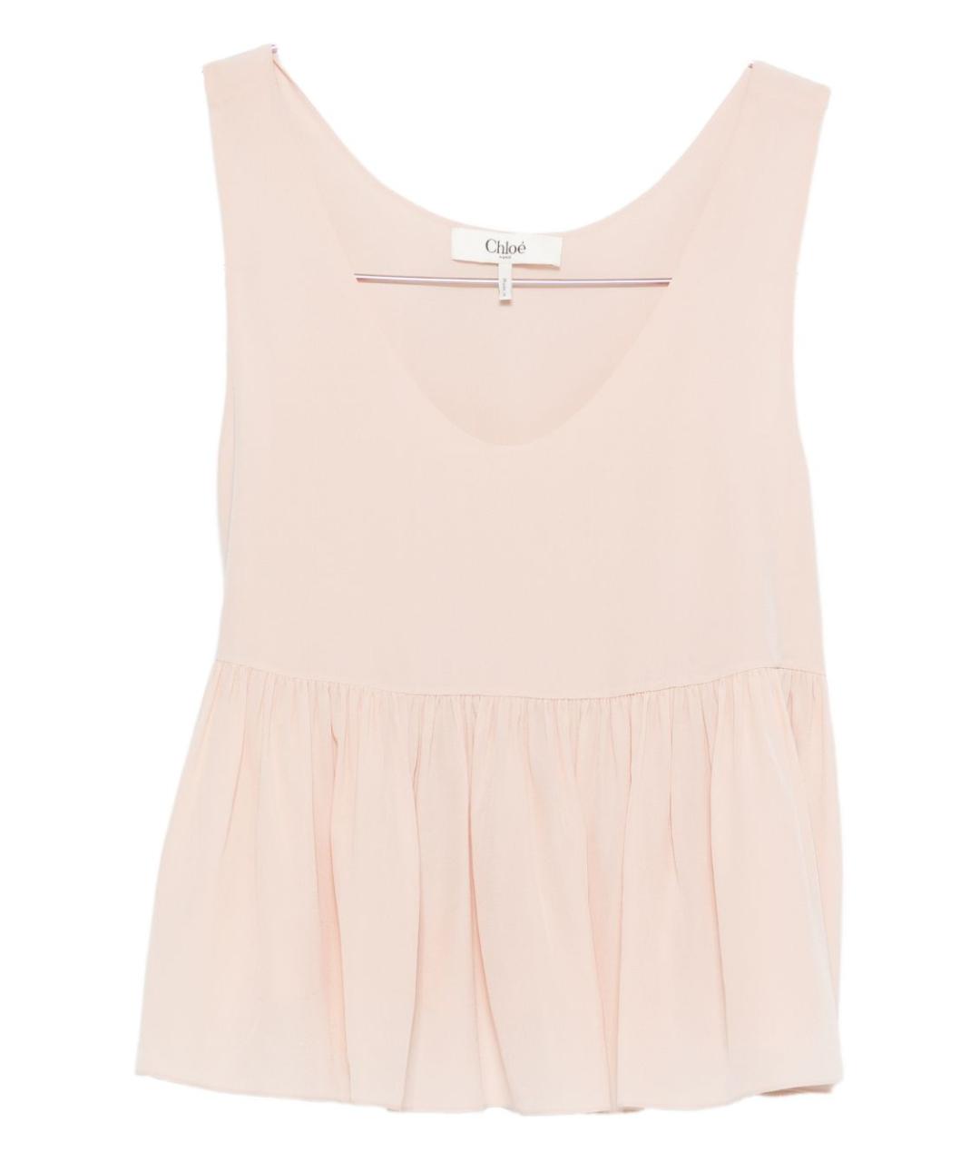 CHLOE Розовая шелковая майка, фото 1