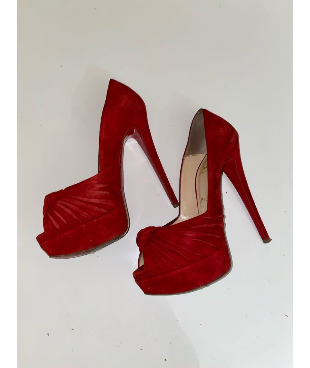 CHRISTIAN LOUBOUTIN Красные замшевые туфли, фото 5
