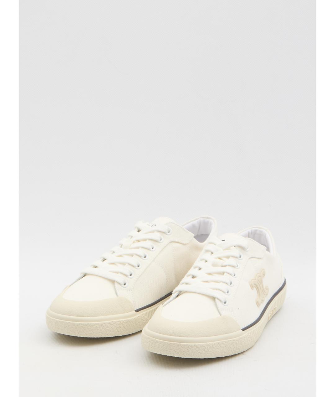 CELINE Белые текстильные кеды, фото 3