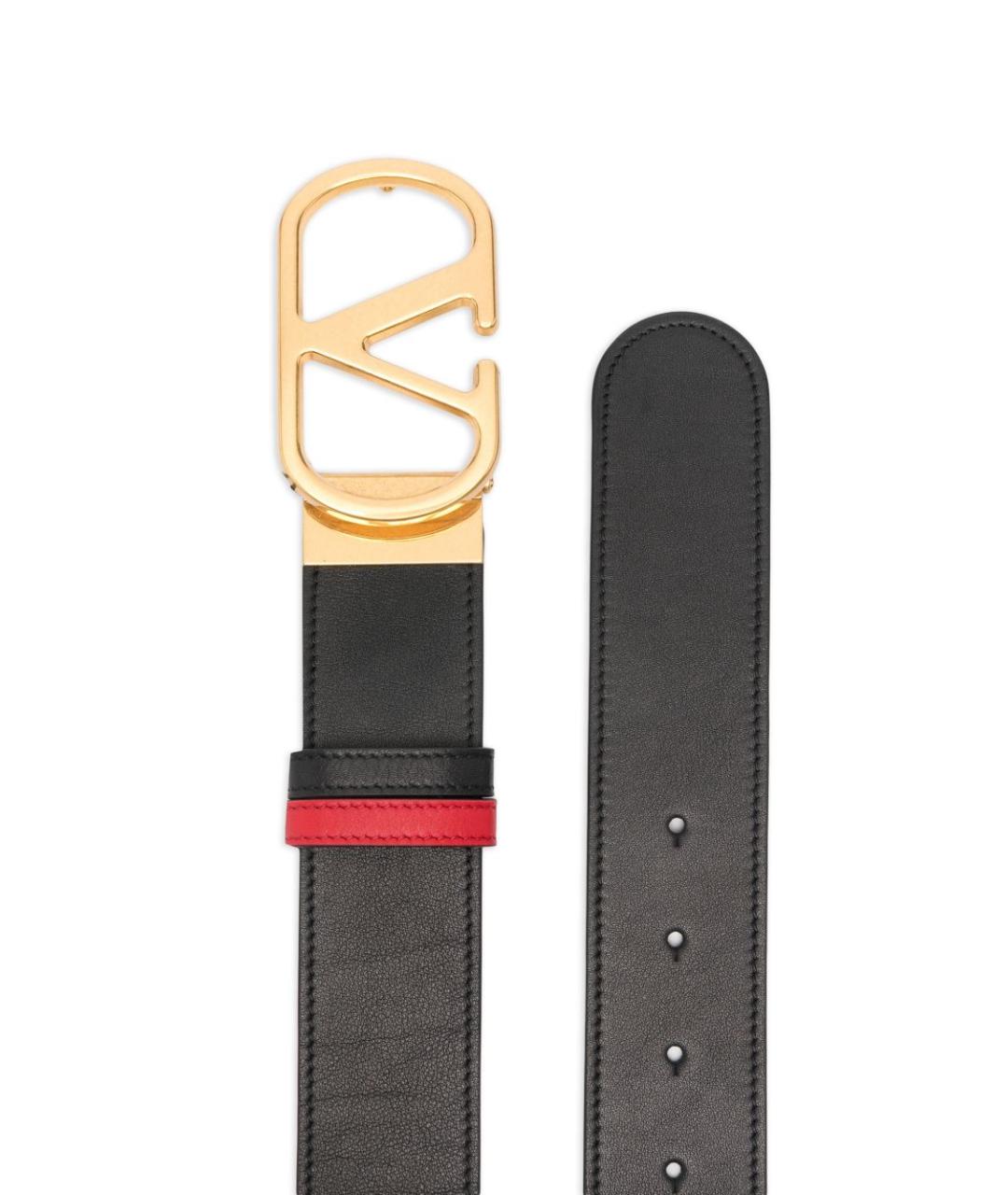 VALENTINO Черный кожаный ремень, фото 3