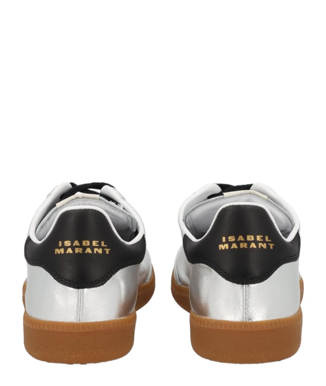 ISABEL MARANT Серебряные кожаные кеды, фото 3