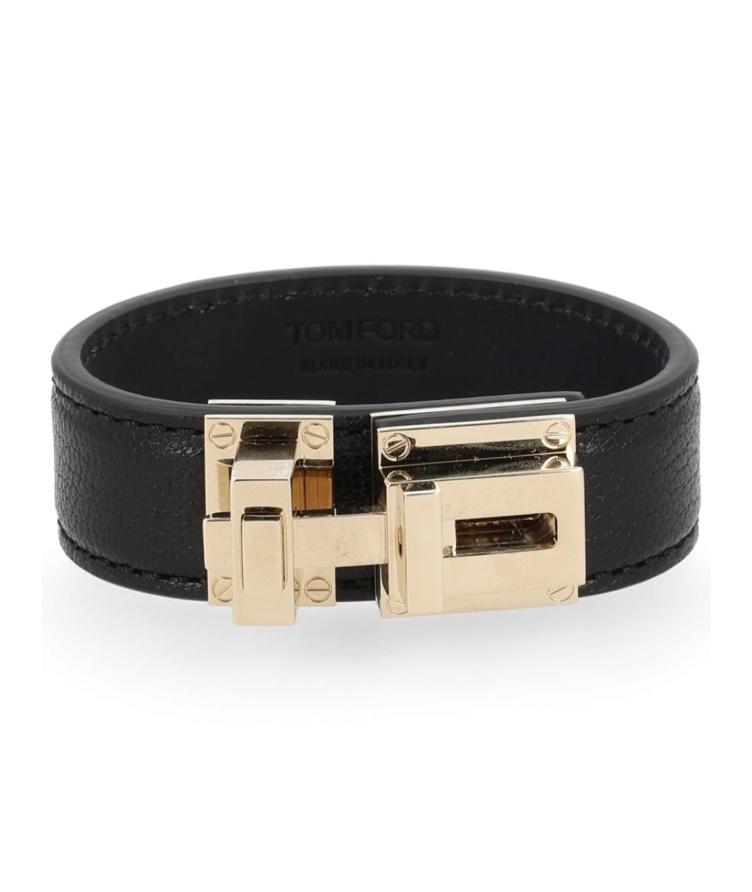 TOM FORD Черный кожаный браслет, фото 1