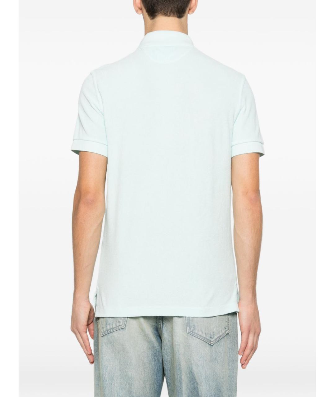 TOM FORD Голубое хлопковое поло с коротким рукавом, фото 4