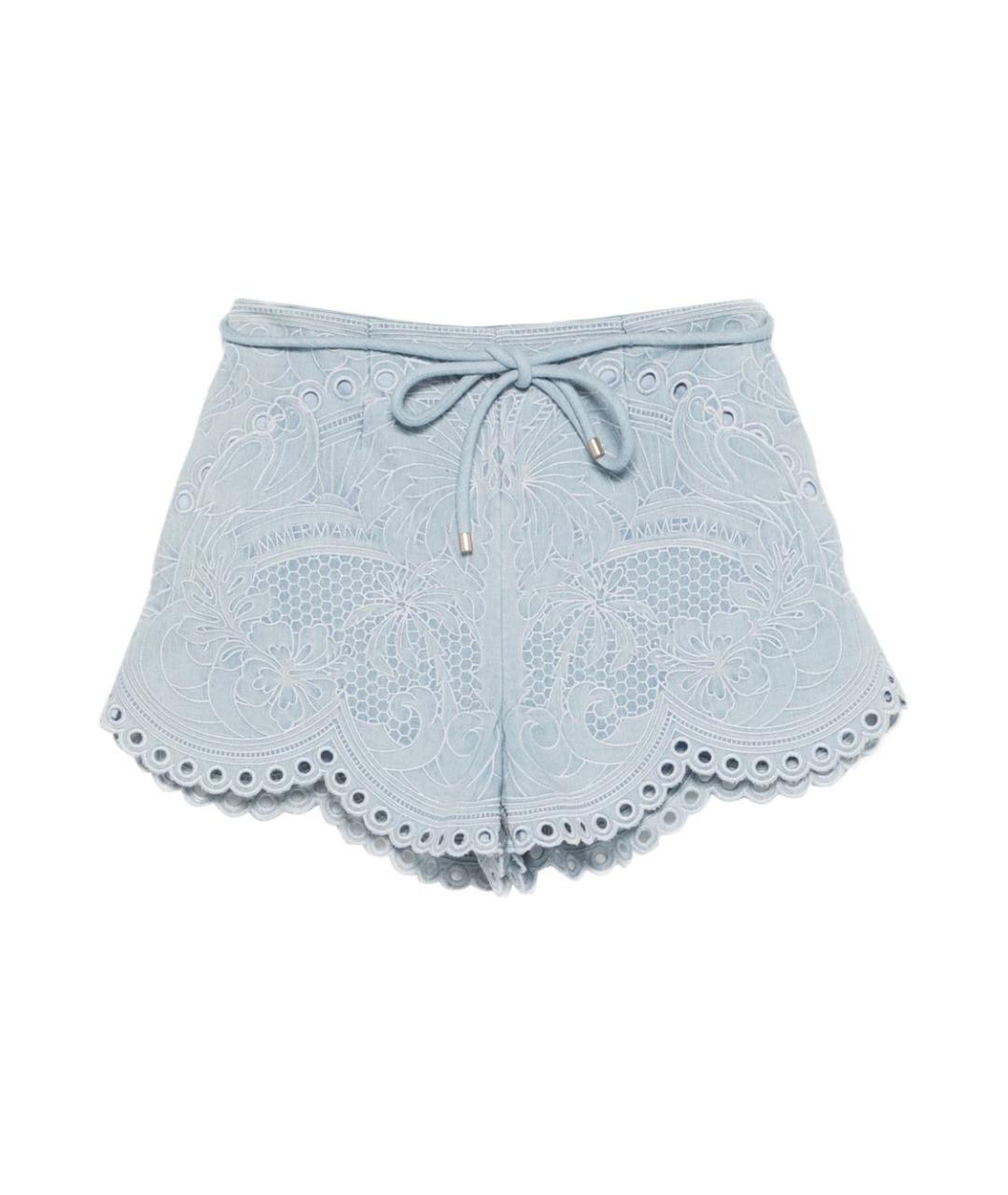 ZIMMERMANN Синие хлопковые шорты, фото 1