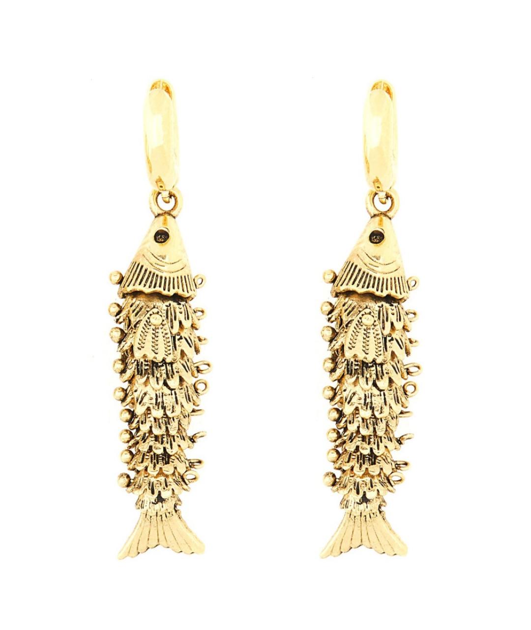 ISABEL MARANT Золотые металлические серьги, фото 2