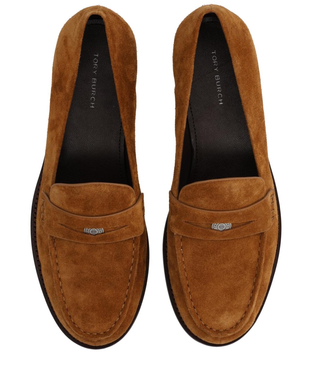 TORY BURCH Коричневые кожаные лоферы, фото 4