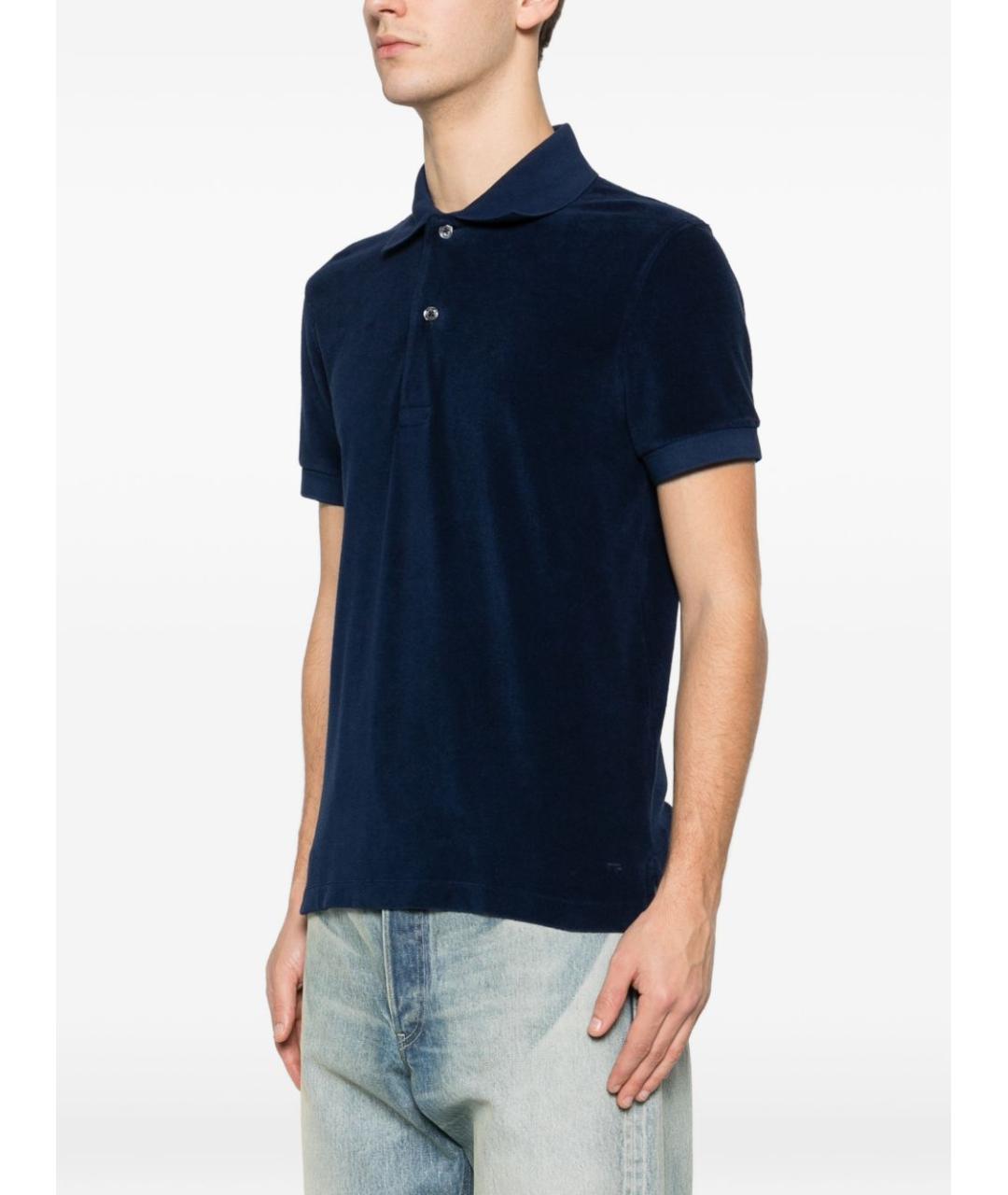 TOM FORD Синее хлопковое поло с коротким рукавом, фото 5
