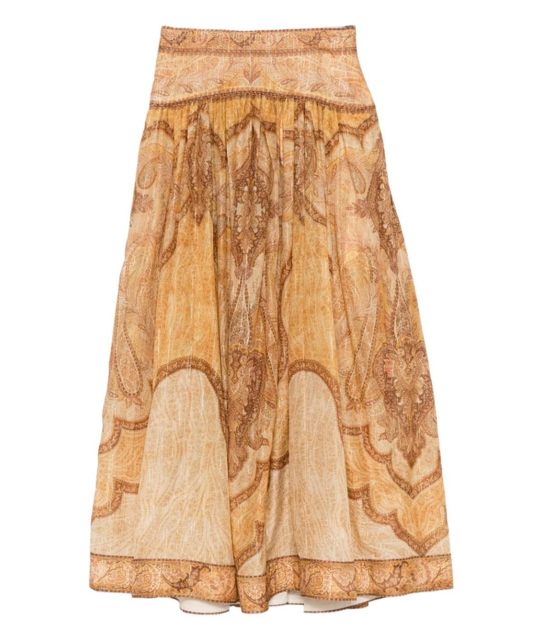 ZIMMERMANN Бежевая хлопковая юбка миди, фото 1