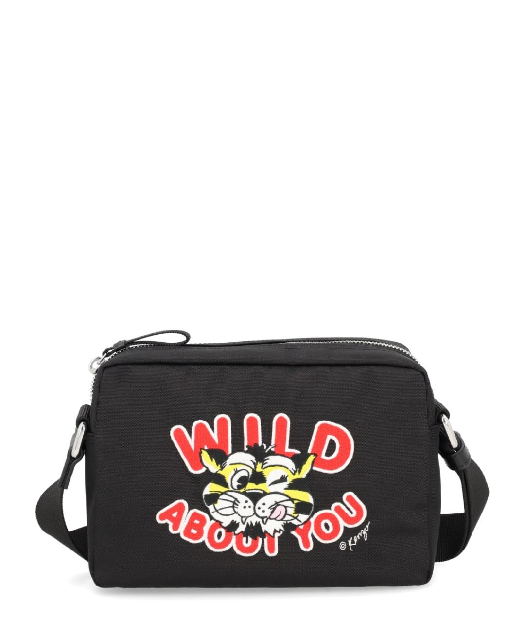 KENZO Черная синтетическая сумка на плечо, фото 1