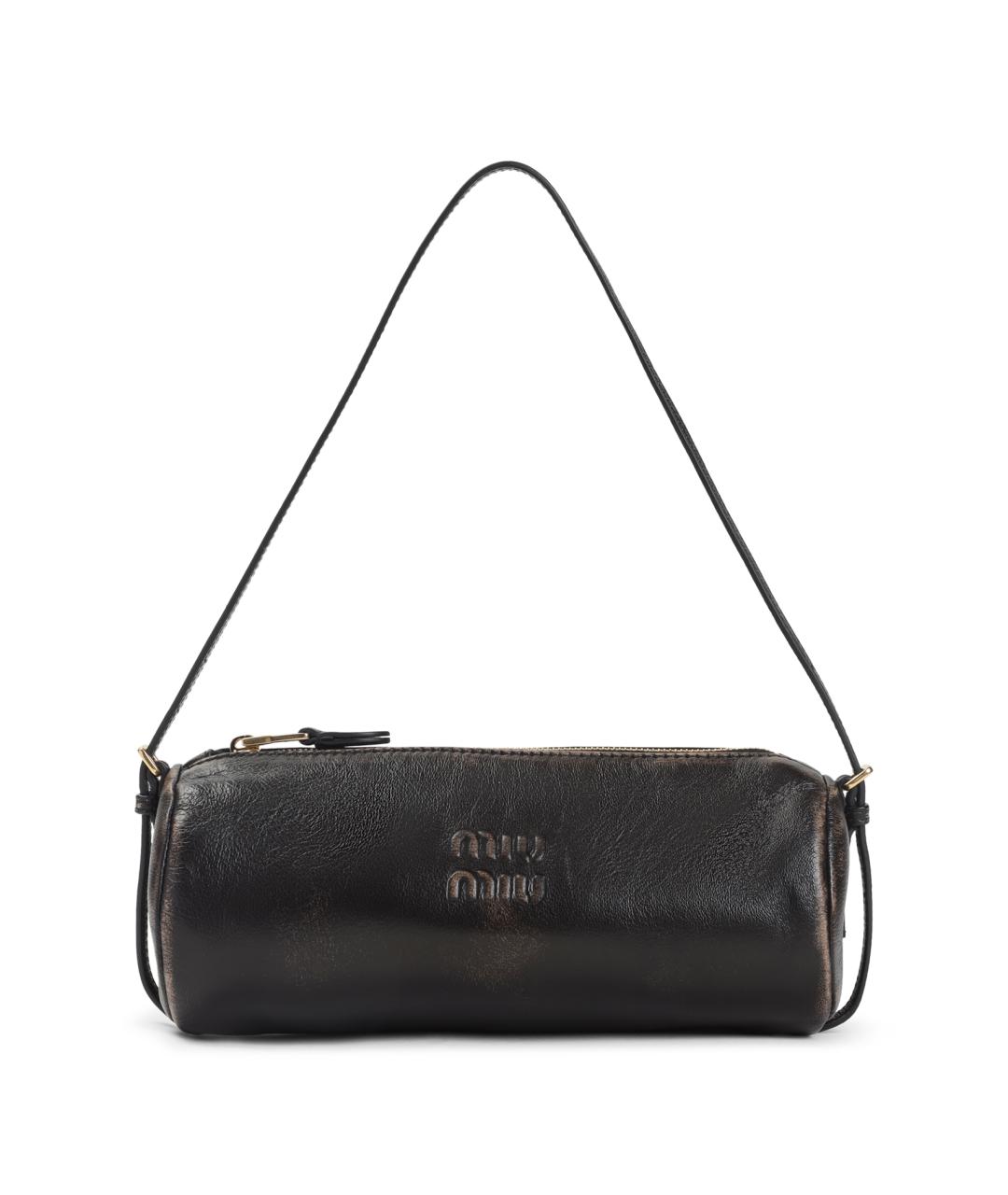 MIU MIU Коричневая кожаная сумка через плечо, фото 1