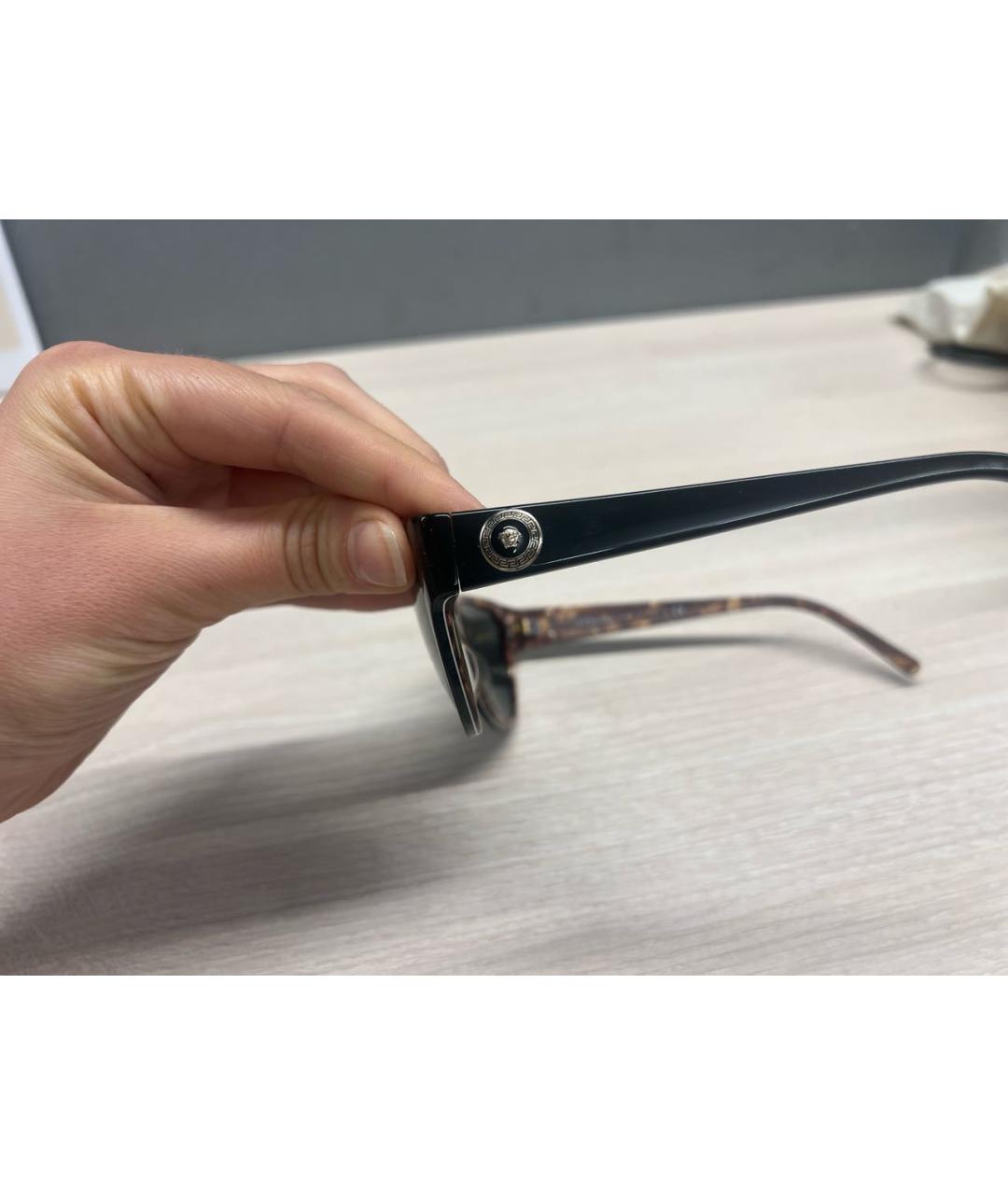 VERSACE Черные пластиковые солнцезащитные очки, фото 4