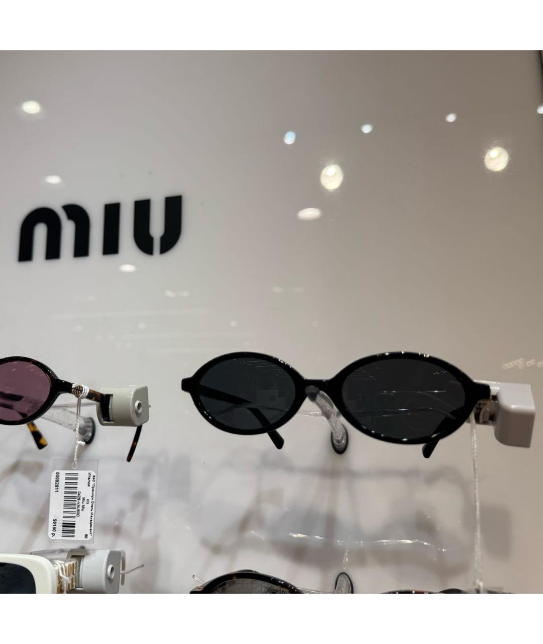 MIU MIU Черные пластиковые солнцезащитные очки, фото 2