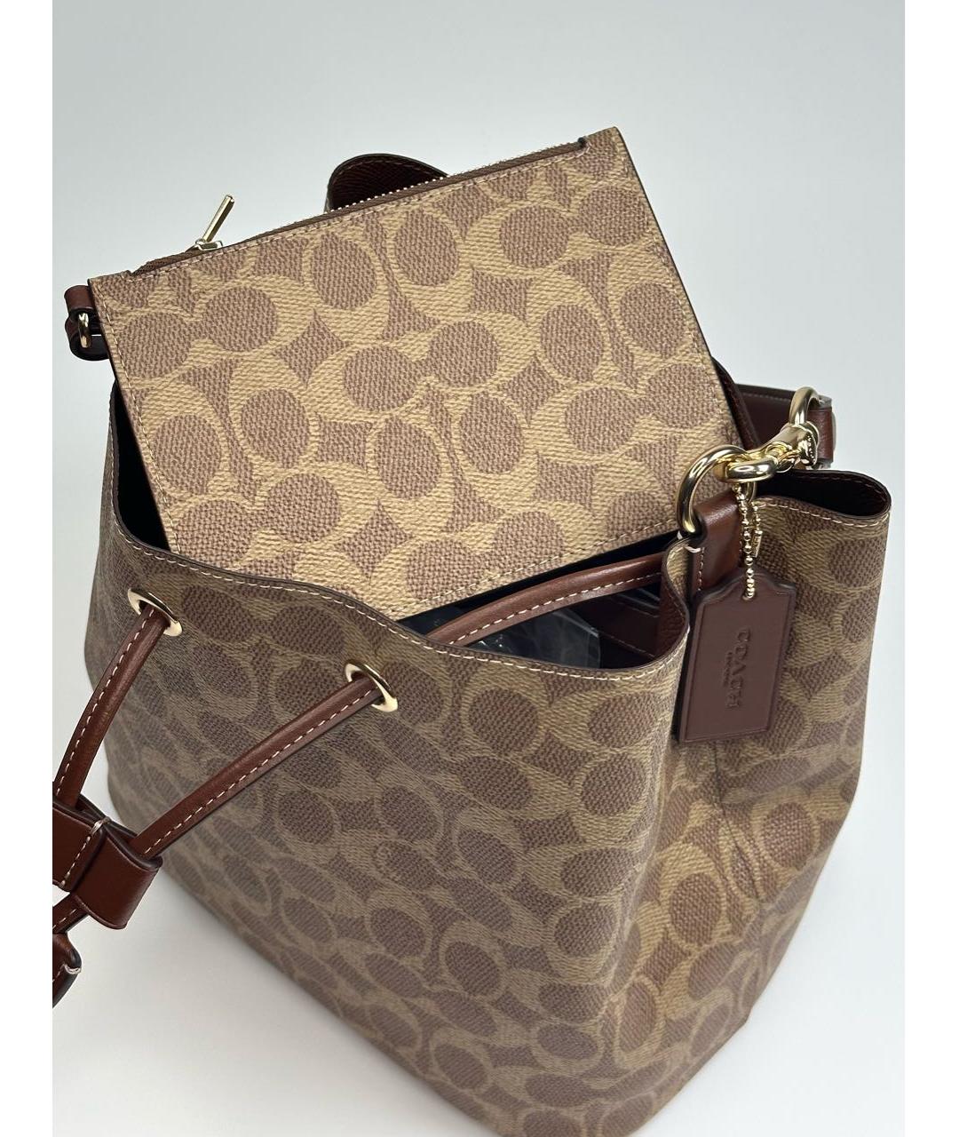 COACH Коричневая сумка тоут, фото 4