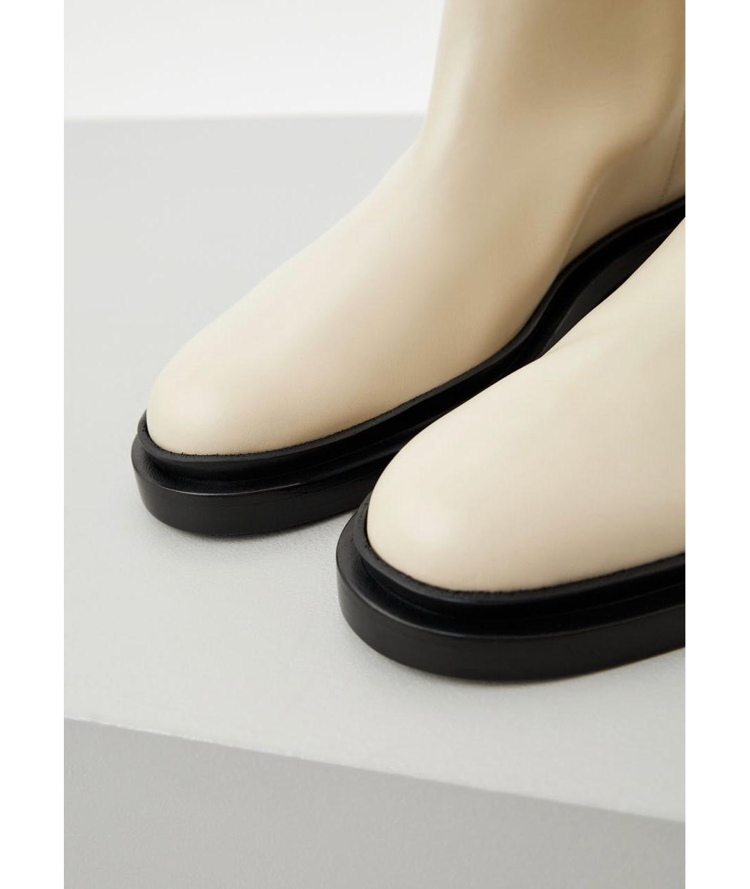 JIL SANDER Бежевые кожаные сапоги, фото 3