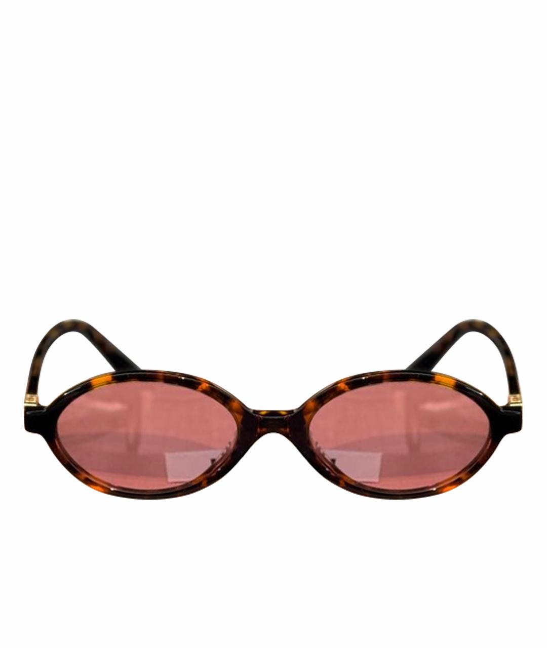 MIU MIU Коричневые пластиковые солнцезащитные очки, фото 1