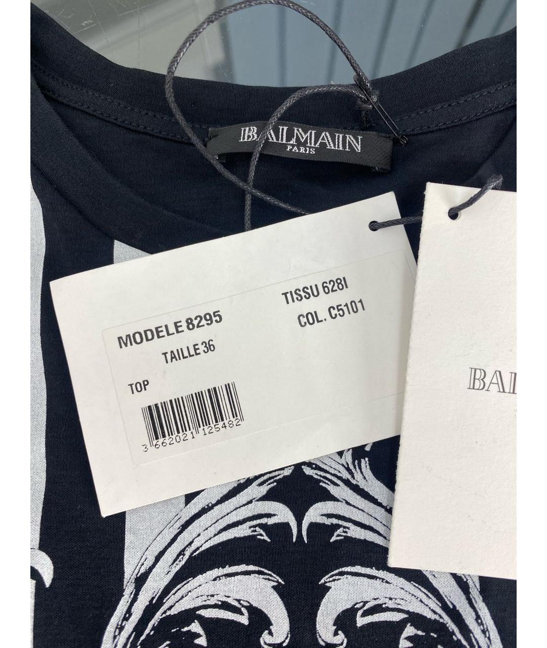 BALMAIN Черная хлопковая майка, фото 8