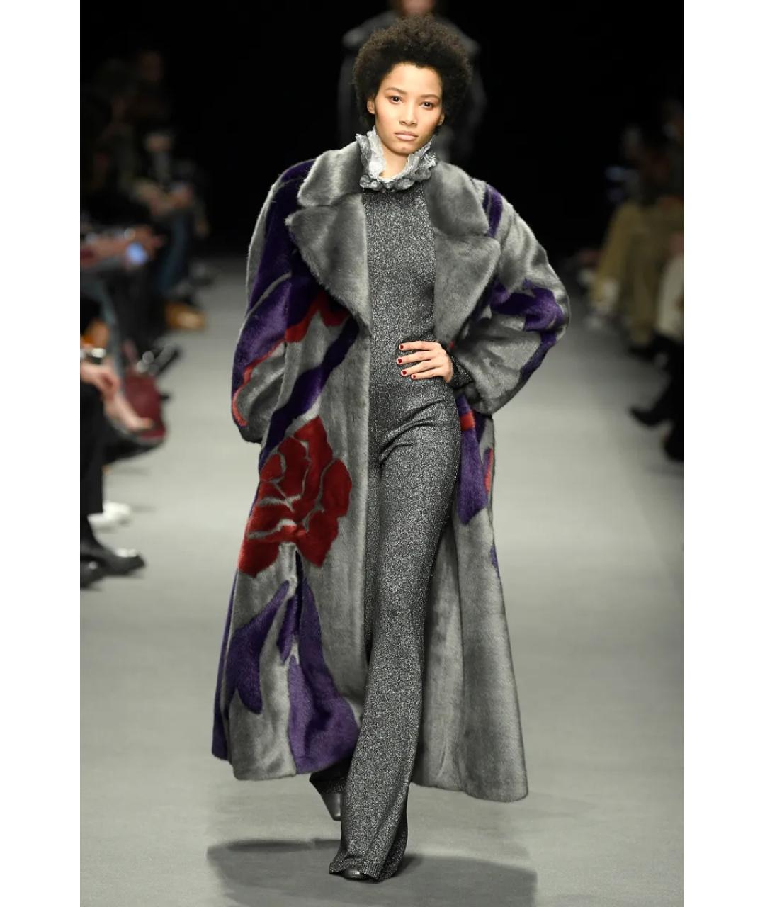 ALBERTA FERRETTI Серая шуба, фото 2