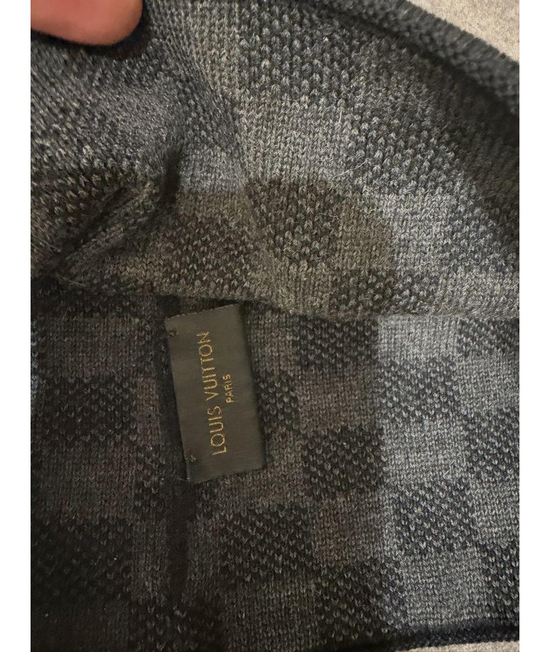 LOUIS VUITTON Серая шерстяная шапка, фото 3