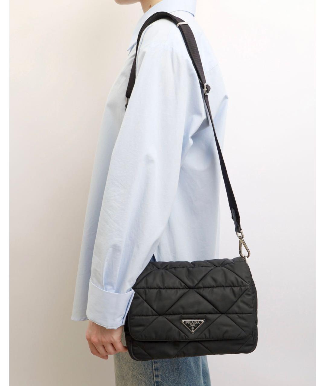 PRADA Черная тканевая сумка через плечо, фото 7