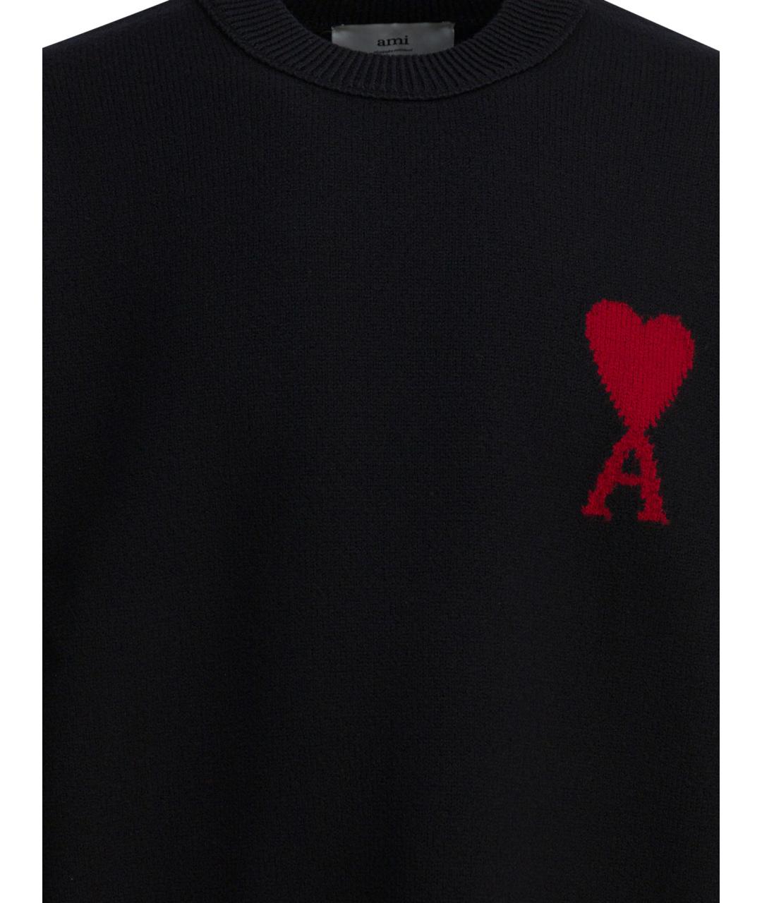 Ami Paris Черный шерстяной джемпер / свитер, фото 3