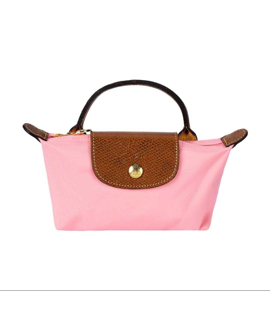 LONGCHAMP Розовая тканевая сумка с короткими ручками, фото 6