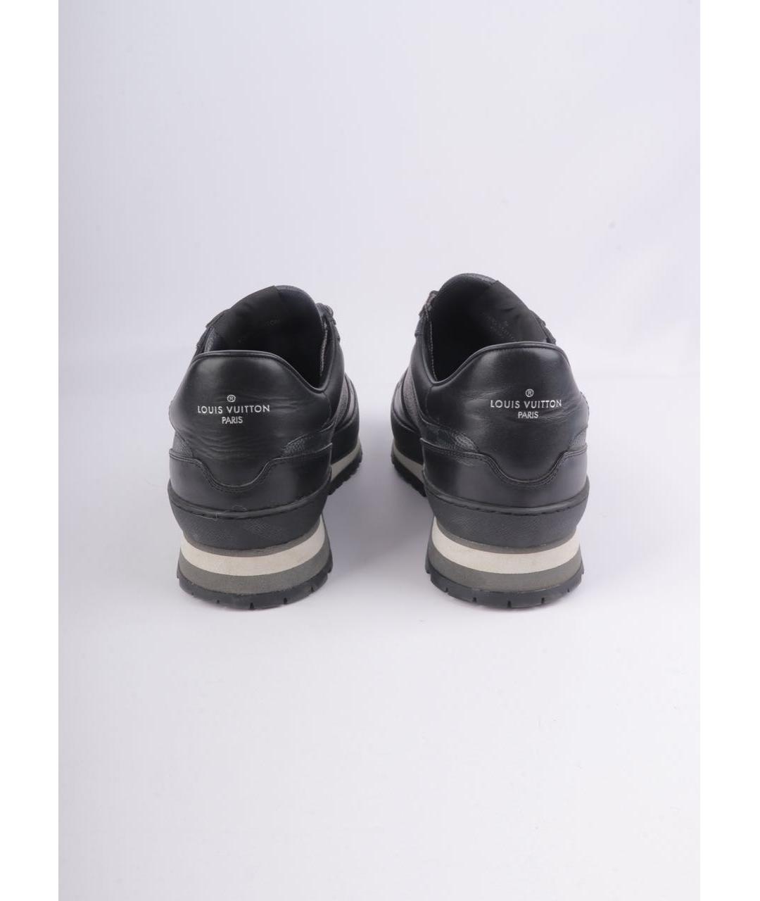 LOUIS VUITTON Антрацитовые кожаные низкие кроссовки / кеды, фото 7