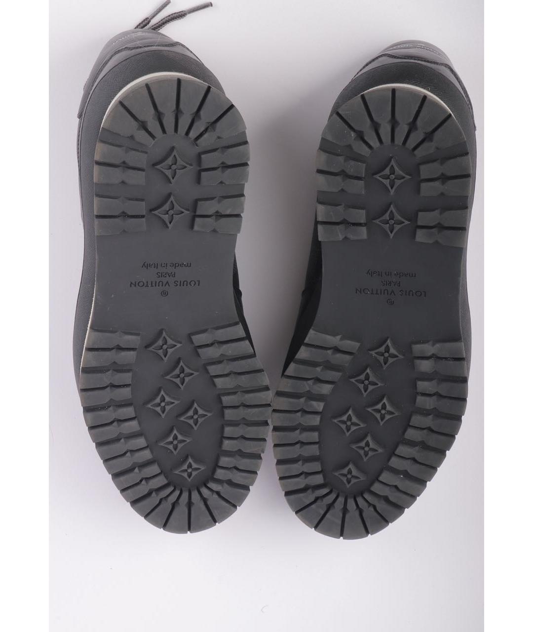 LOUIS VUITTON Антрацитовые кожаные низкие кроссовки / кеды, фото 5