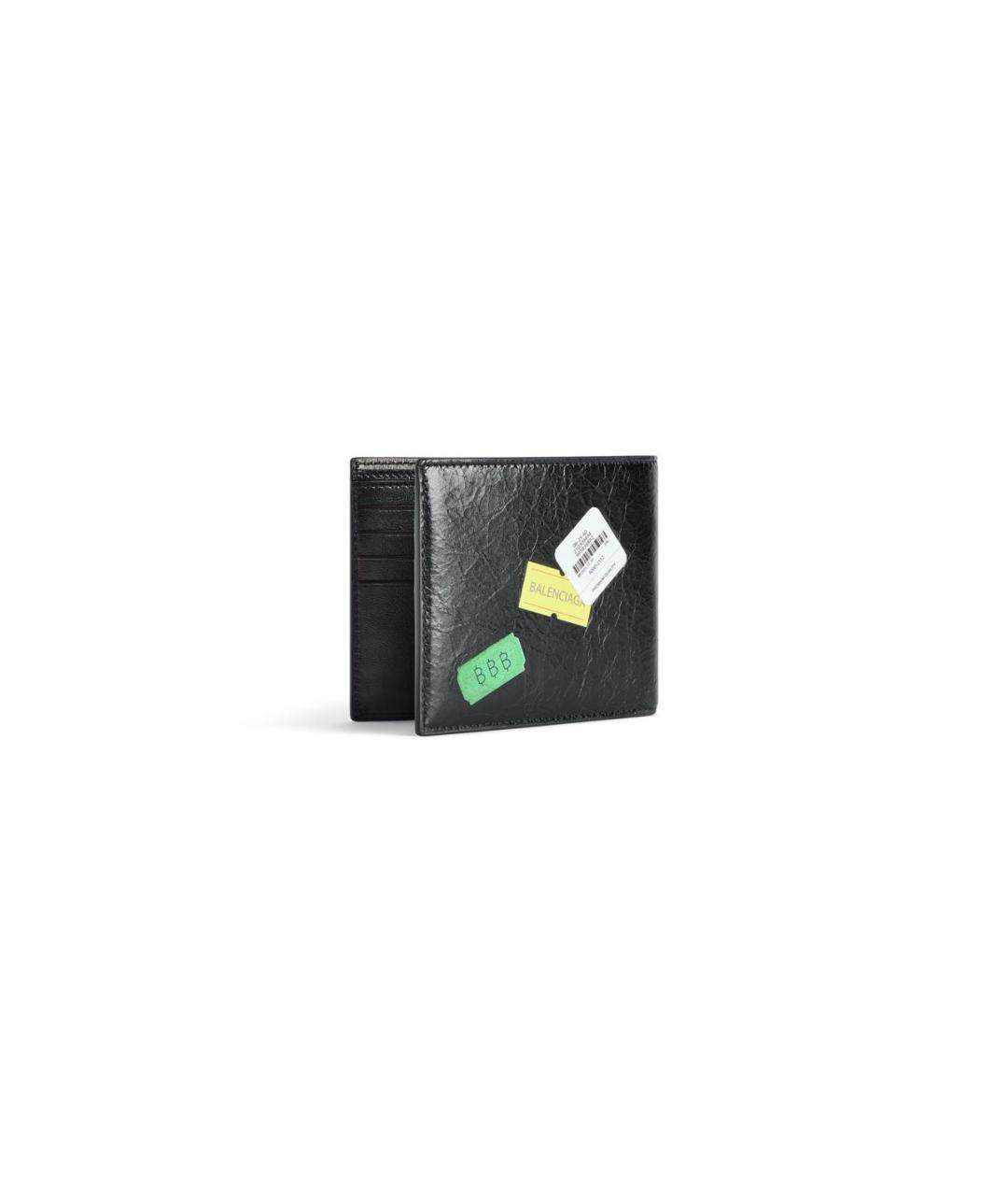 BALENCIAGA Черный кожаный кошелек, фото 2