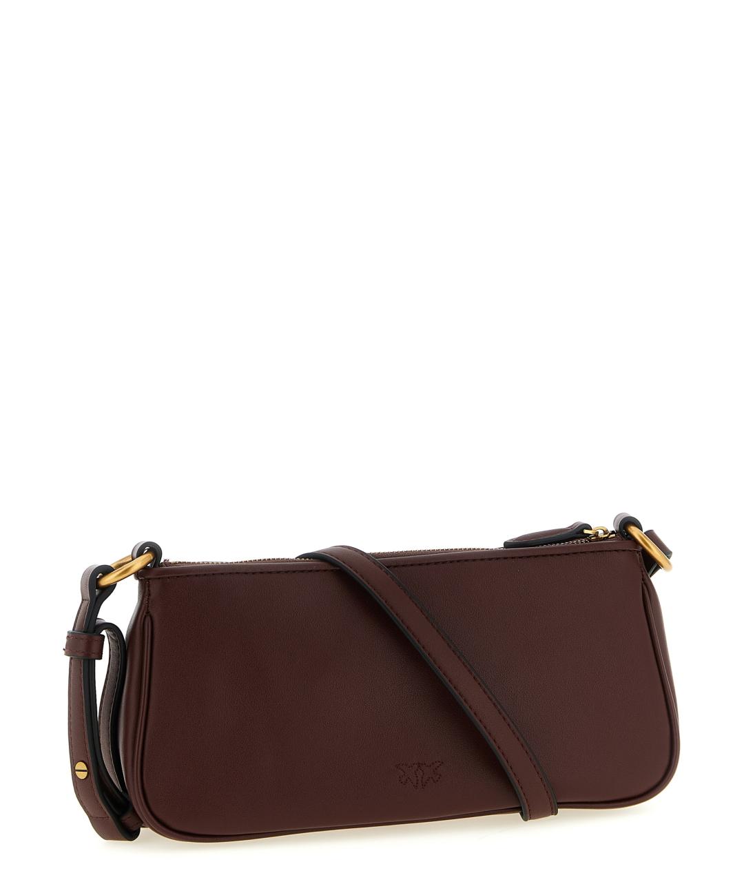 PINKO Бордовая кожаная сумка через плечо, фото 2