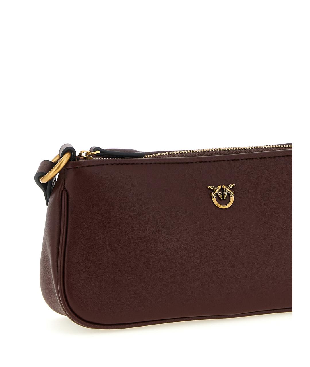 PINKO Бордовая кожаная сумка через плечо, фото 3