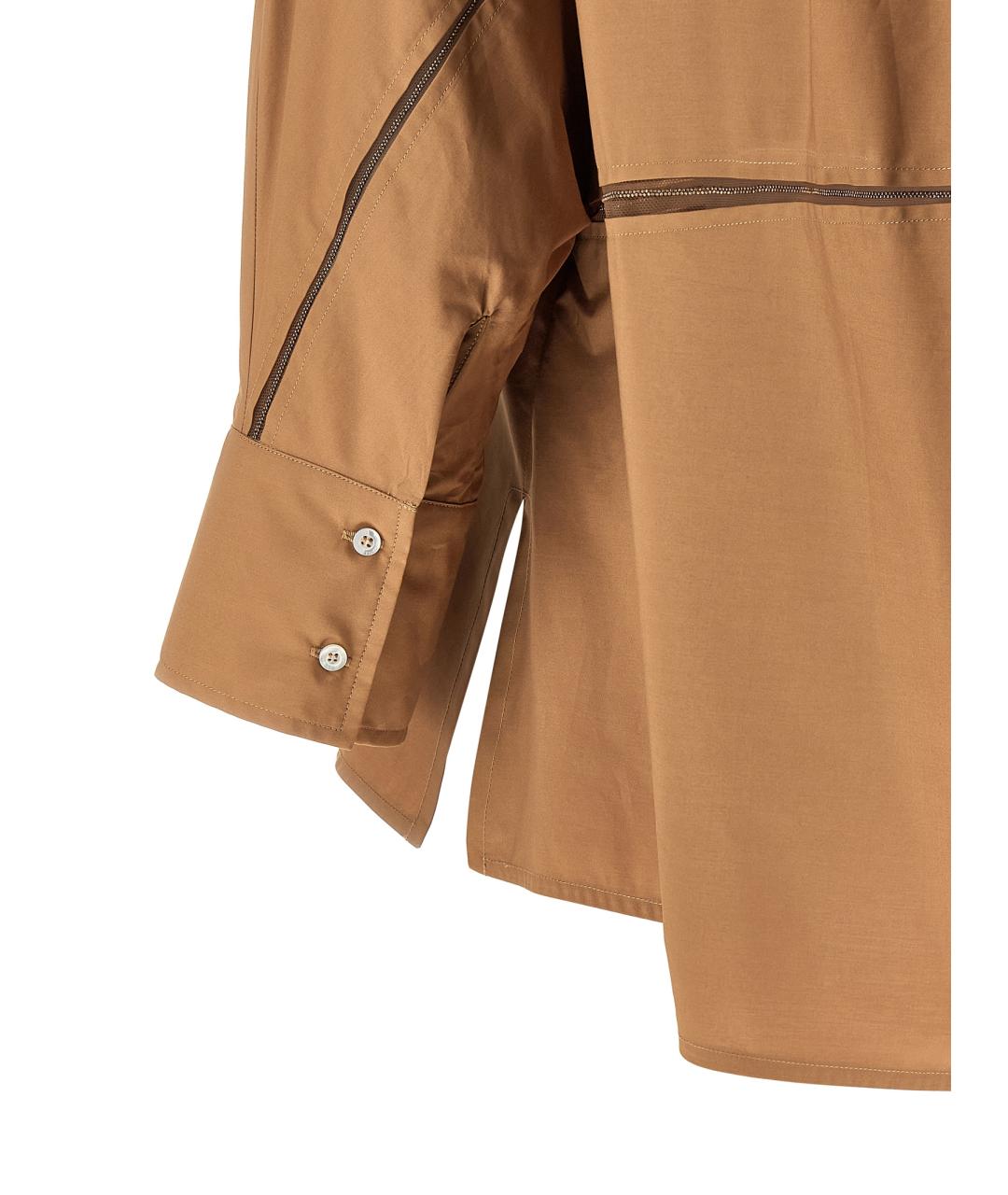 FABIANA FILIPPI Коричневая хлопковая рубашка, фото 2