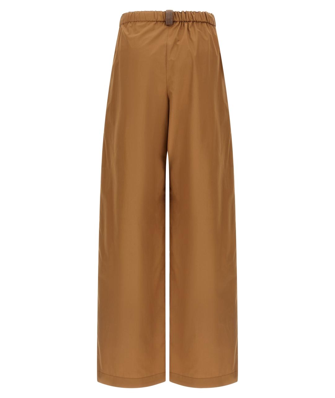 FABIANA FILIPPI Коричневые хлопковые прямые брюки, фото 2