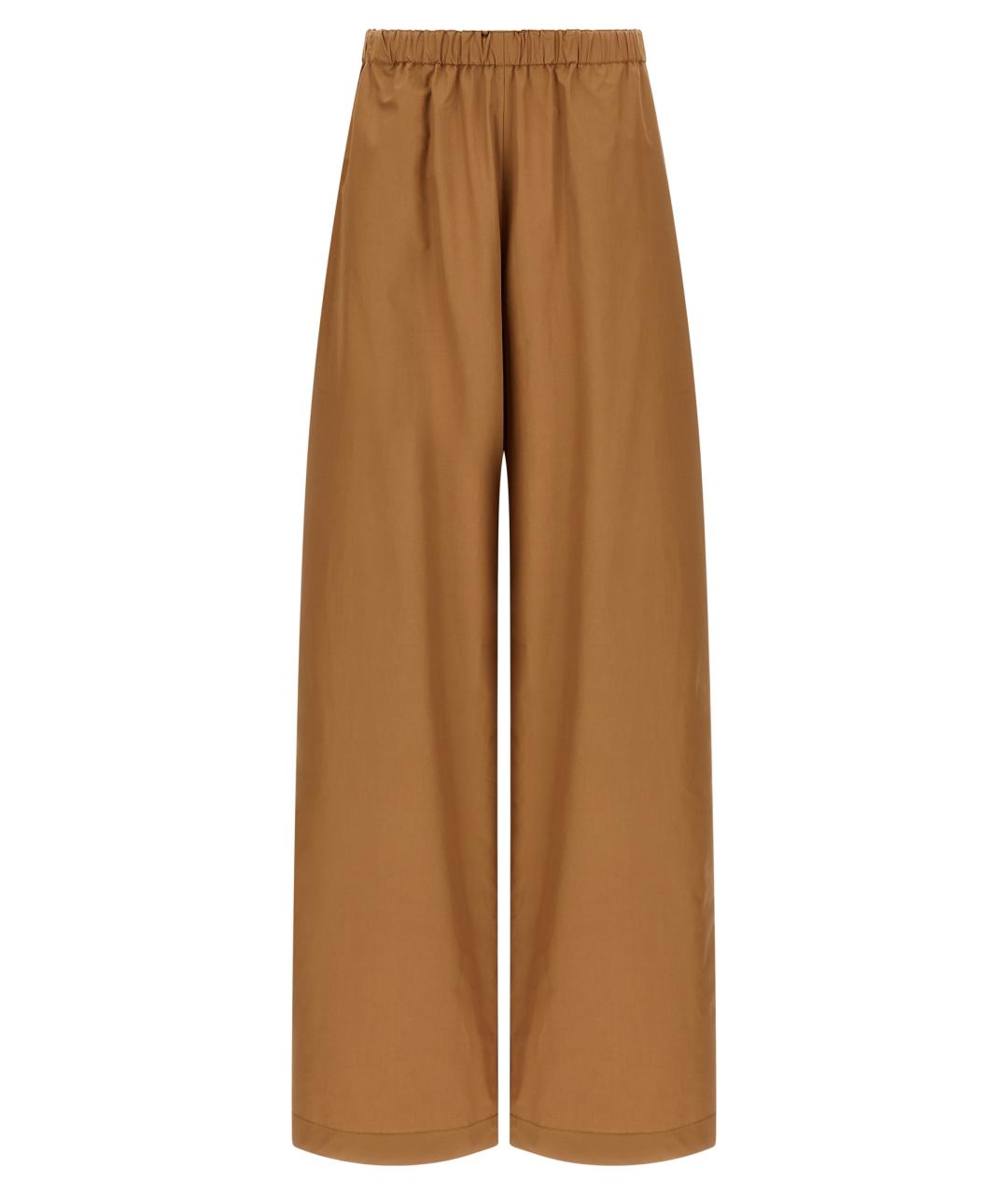 FABIANA FILIPPI Коричневые хлопковые прямые брюки, фото 1