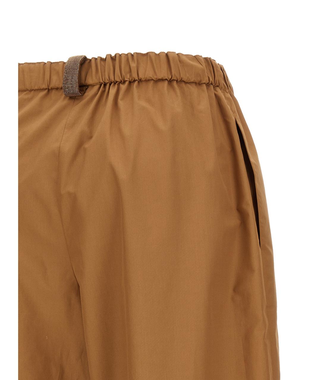 FABIANA FILIPPI Коричневые хлопковые прямые брюки, фото 4