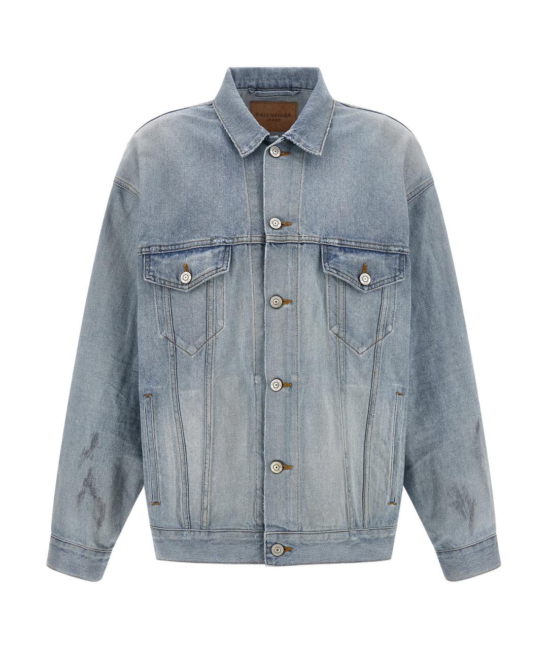 BALENCIAGA Голубая деним куртка, фото 1