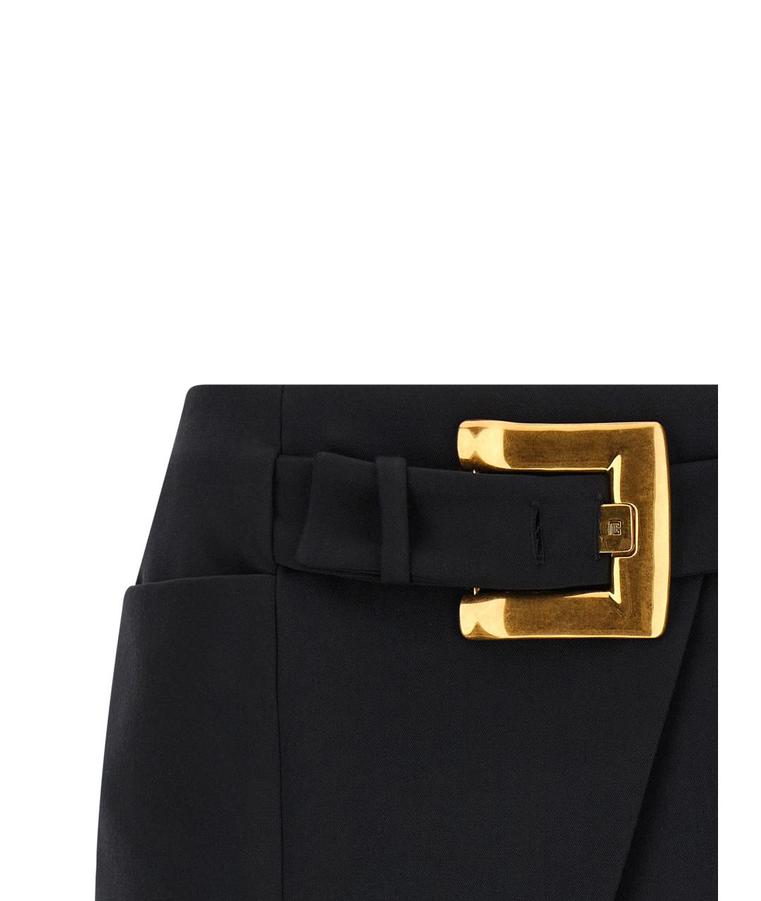 BALMAIN Черная шерстяная юбка мини, фото 3