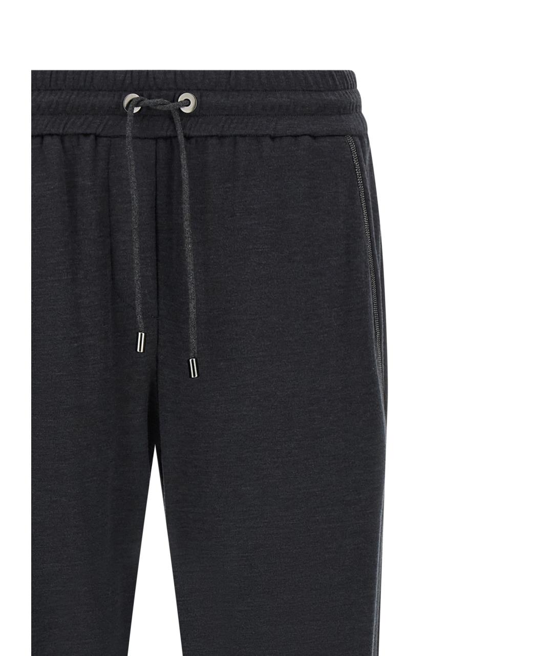 BRUNELLO CUCINELLI Серые хлопковые спортивные брюки и шорты, фото 3